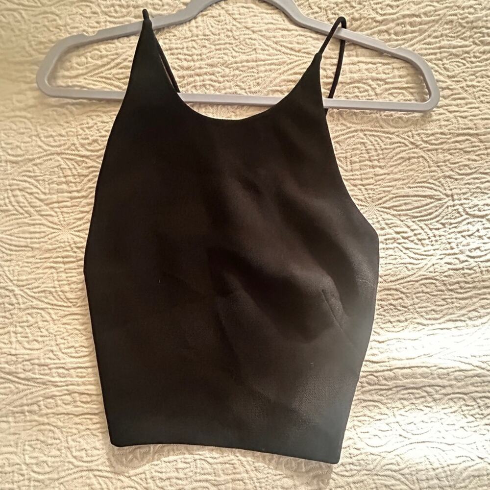 Eliza J Black Camisole Top, gold zipper